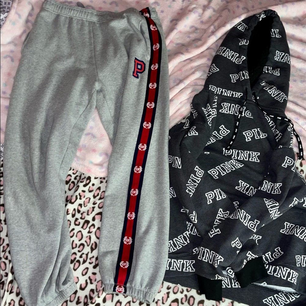 Campus oversized joggers with All over logo fleece lined hoodie